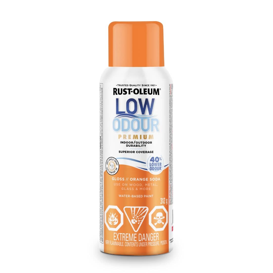Low Odour Water-Based Spray Paint - Orange Soda, 312 g