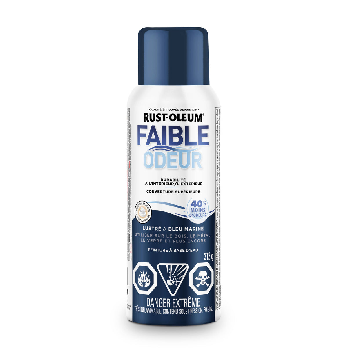 Low Odour Water-Based Spray Paint - Navy Blue, 312 g