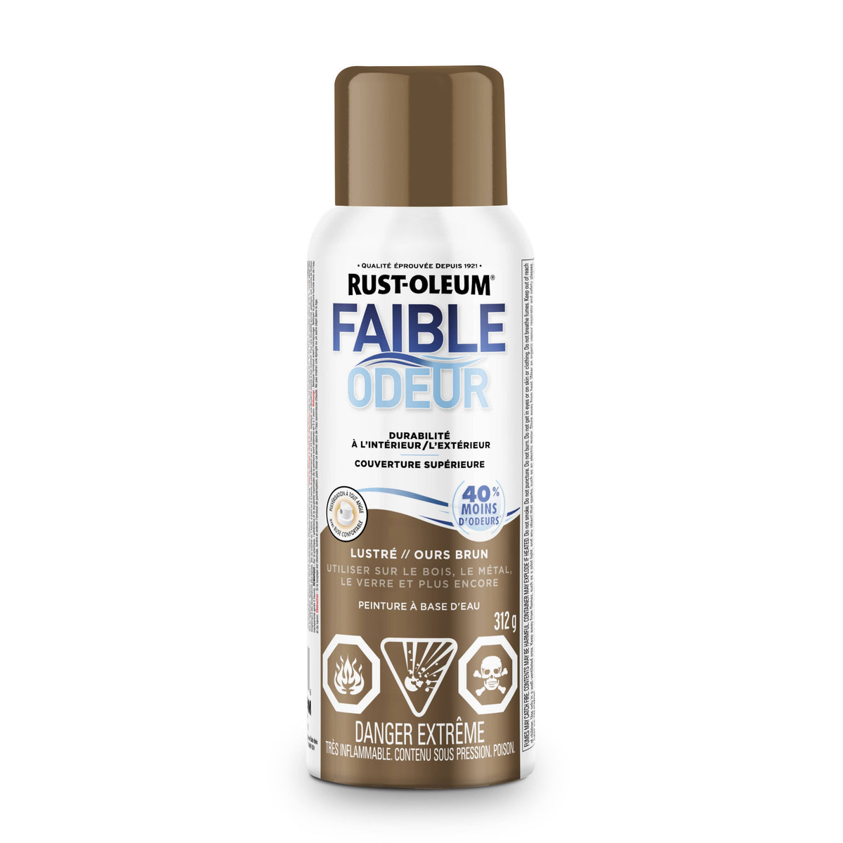 Low Odour Water-Based Spray Paint - Brown Bear, 312 g