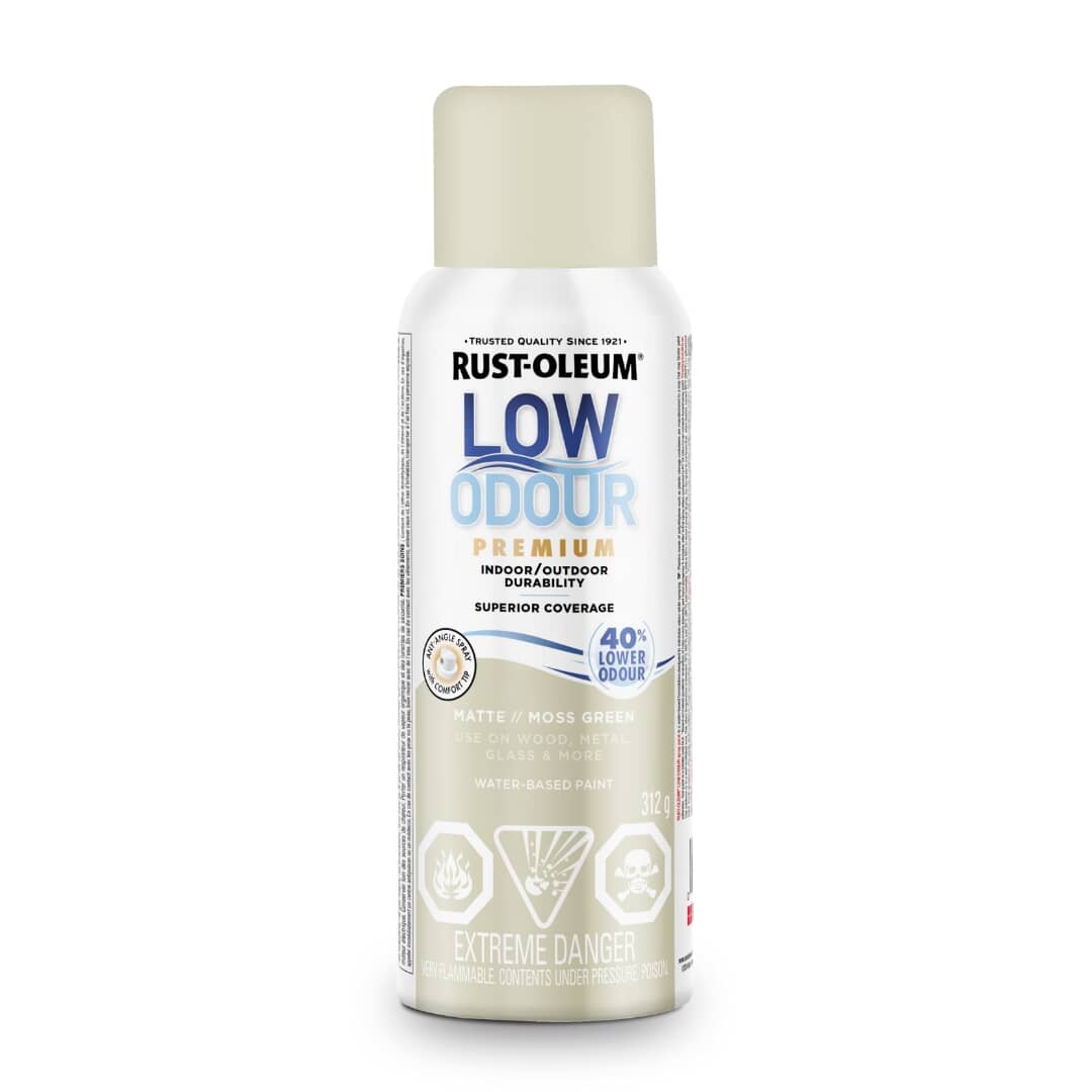Low Odour Water-Based Spray Paint - Moss Green, 312 g
