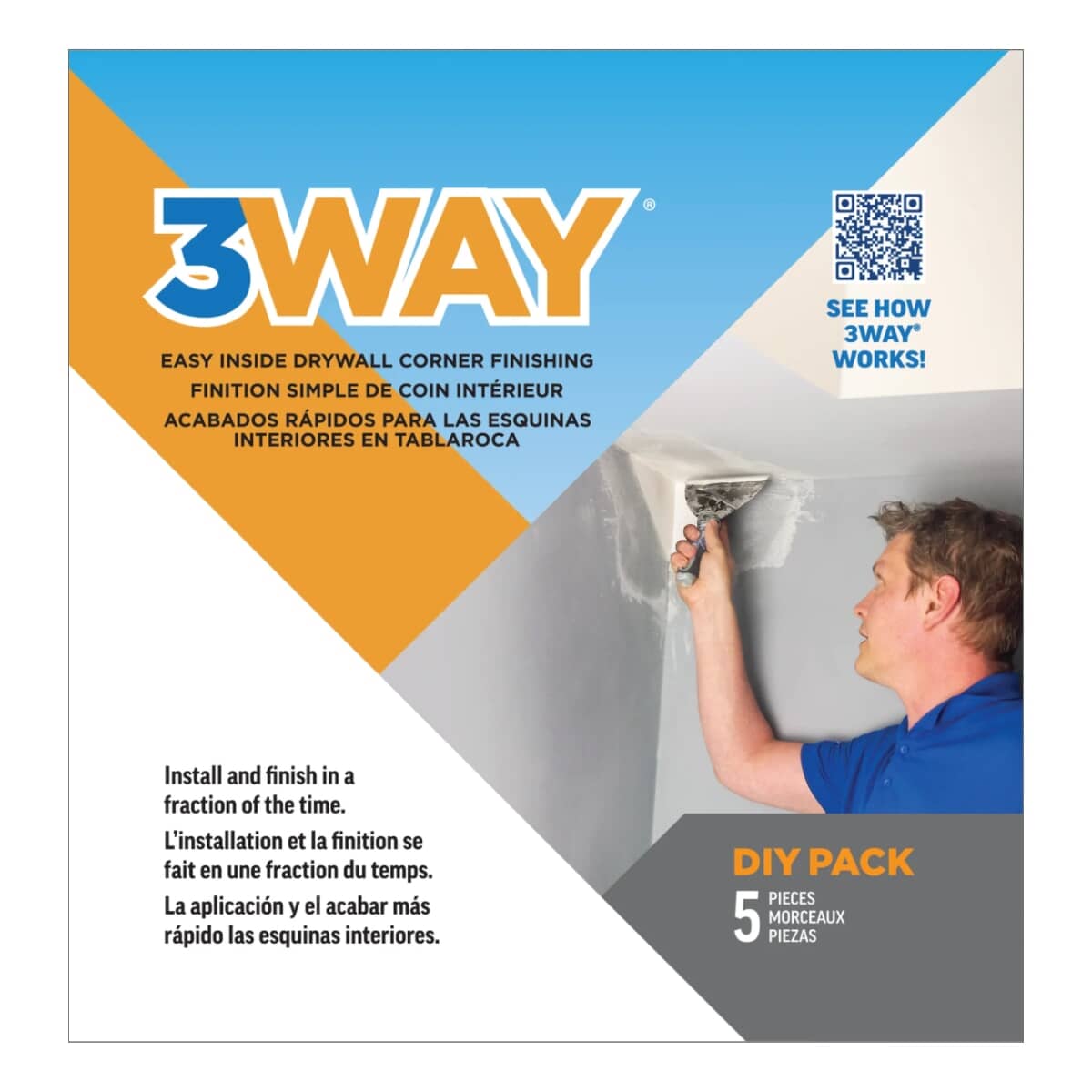 Prefabricated Inside Paper Drywall Corners - 5 Pack