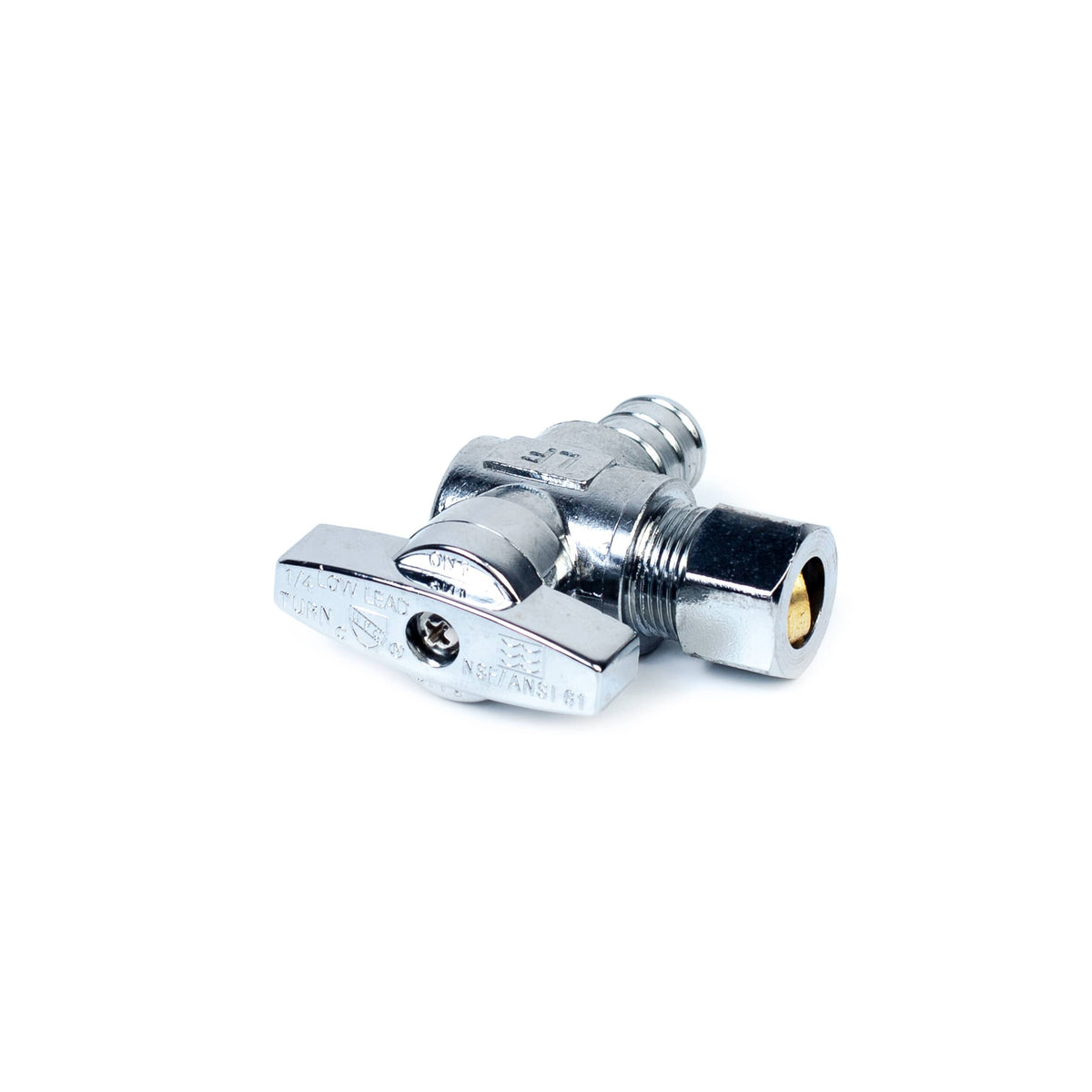 1/2" PEX x 3/8" Compression Quarter-Turn Angle Stop Valve
