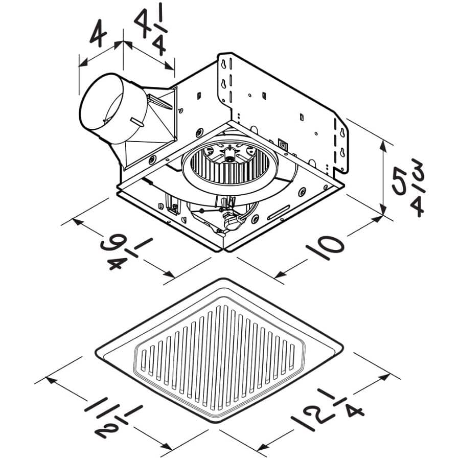 110 CFM 1.0 Sones Humidity Sensing Ventilation Fan