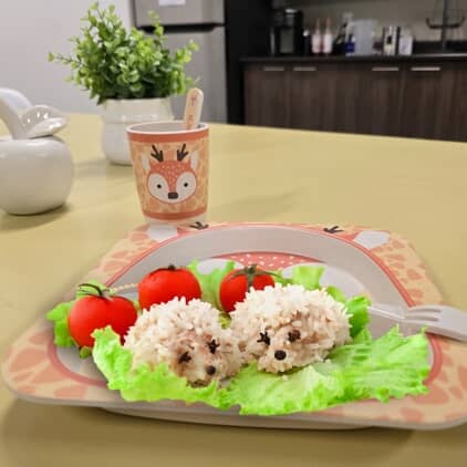 Kids Bamboo Dinner Set - Reindeer, 5 Piece
