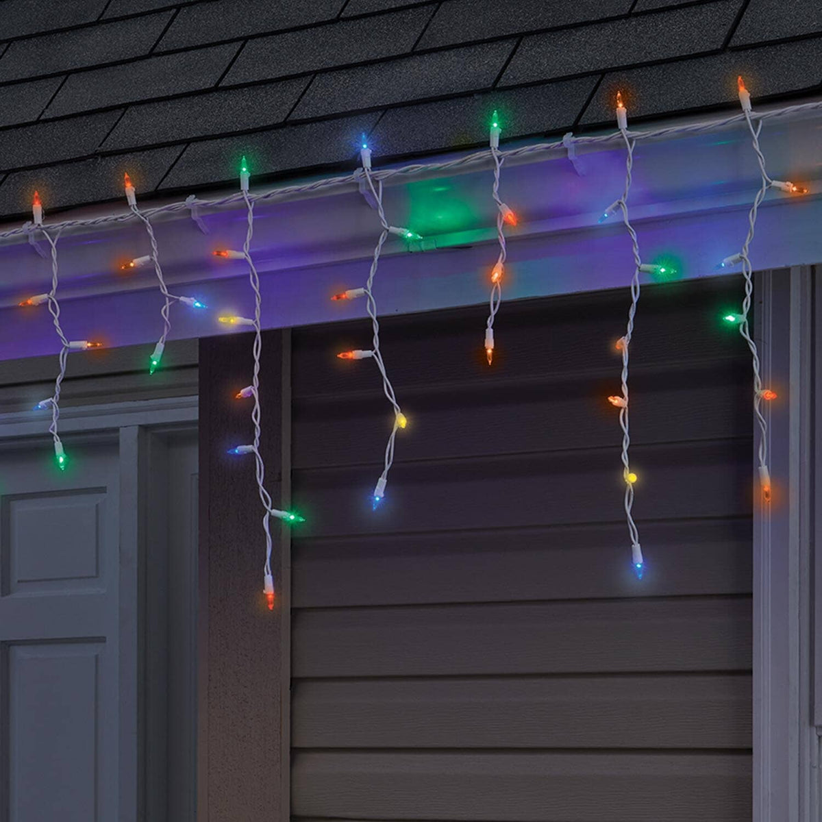 Twinkle Icicle Light Set - Multi-Colour, 100 LEDs