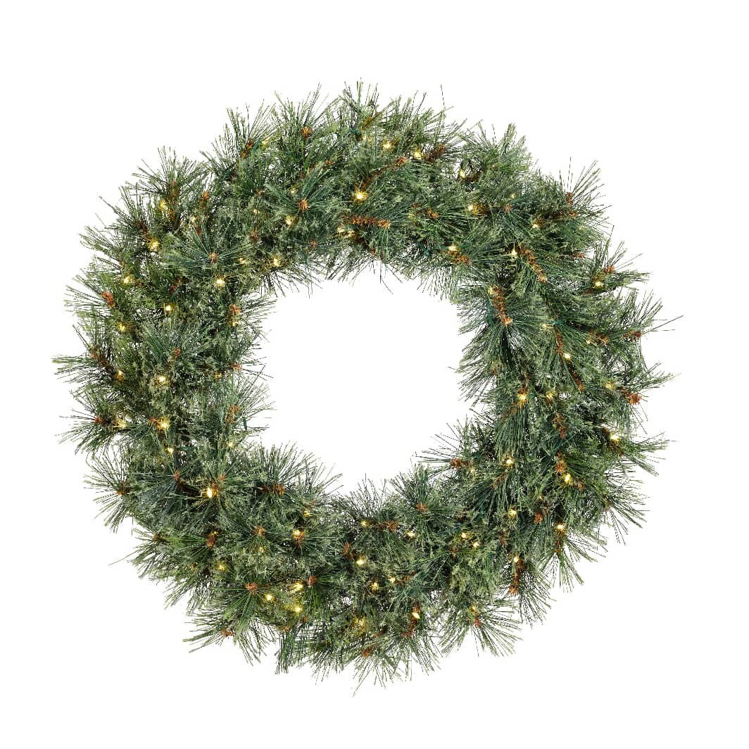 25" Cashmere Wreath - 80 Warm White Micro LED Lights
