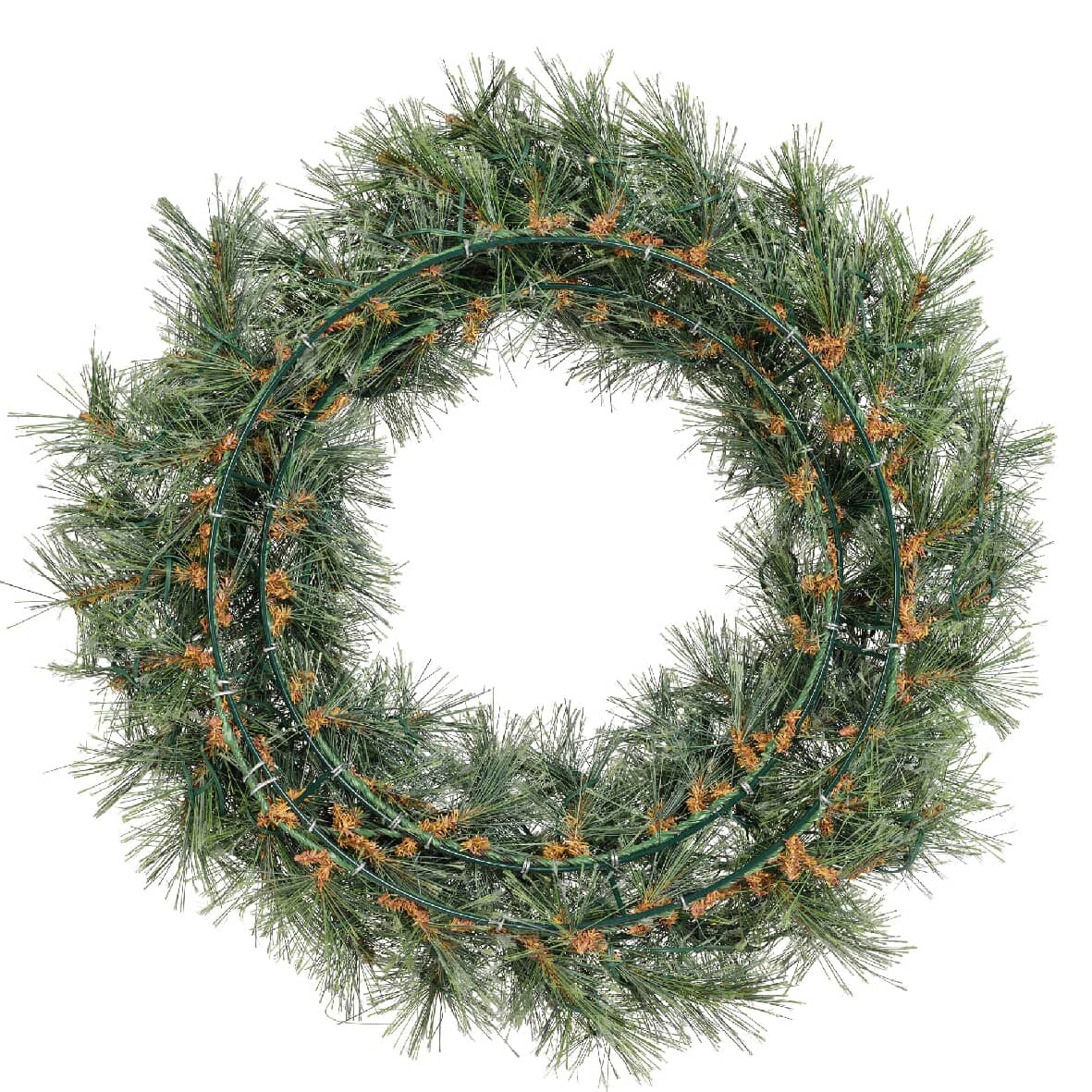 25" Cashmere Wreath - 80 Warm White Micro LED Lights
