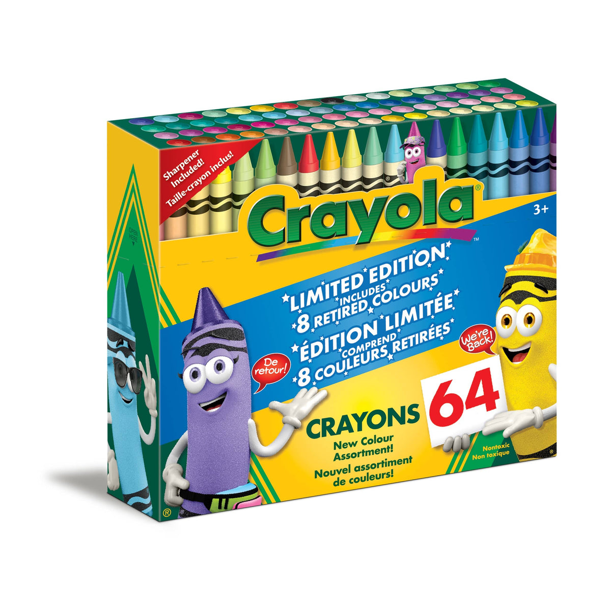 Classic Crayons with Sharpener - 64 Pack