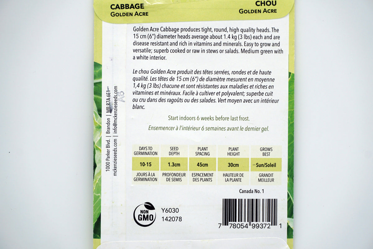 Golden Acre Cabbage Seeds