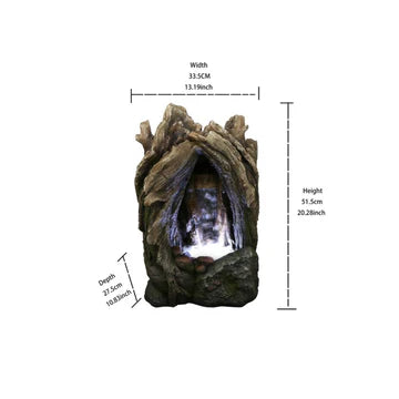 Tree Trunk Water Fountain with LED