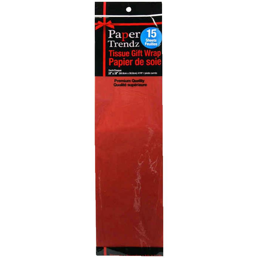 Red Tissue Paper - 15 Sheets, 18" x 18"