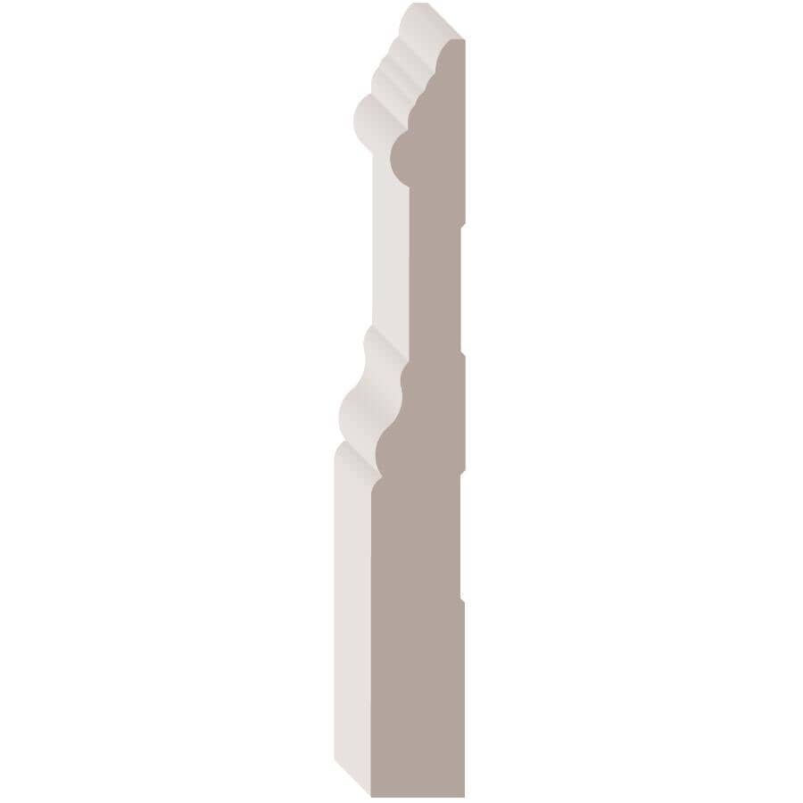 5/8" x 5" Medium Density Fibreboard Ultra Light Primed Colonial Baseboard Moulding, by Linear Foot