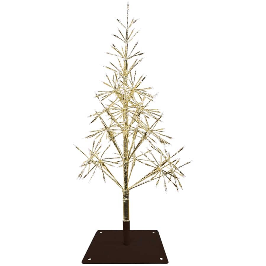 4.4' Indoor/Outdoor Gold Twig Tree - with 380 Warm White LED Lights