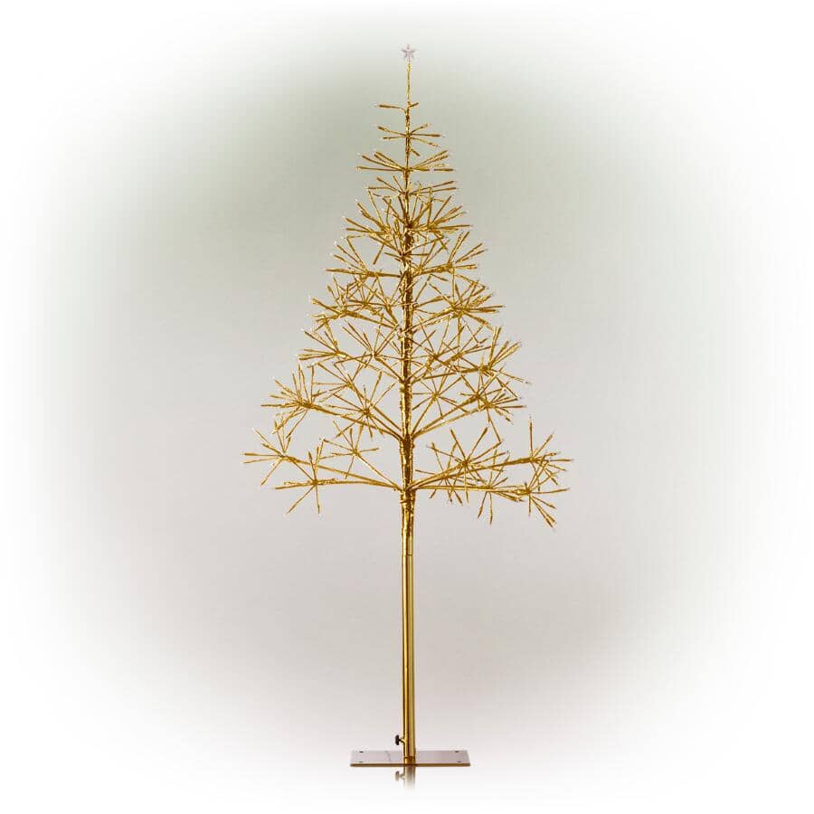 4.4' Indoor/Outdoor Gold Twig Tree - with 380 Warm White LED Lights
