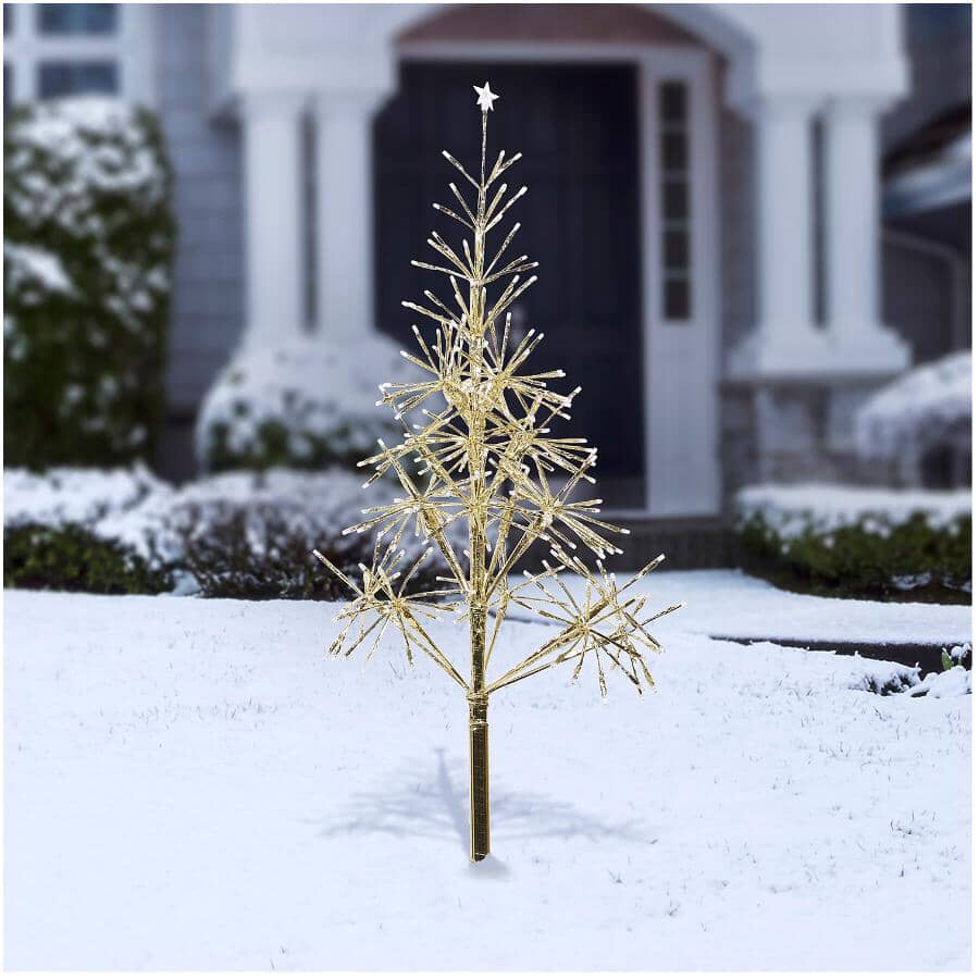 4.4' Indoor/Outdoor Gold Twig Tree - with 380 Warm White LED Lights