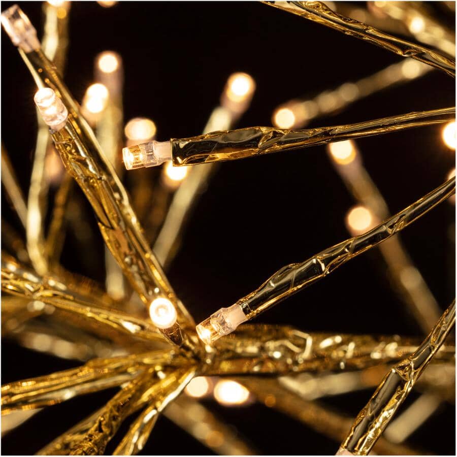 4.4' Indoor/Outdoor Gold Twig Tree - with 380 Warm White LED Lights