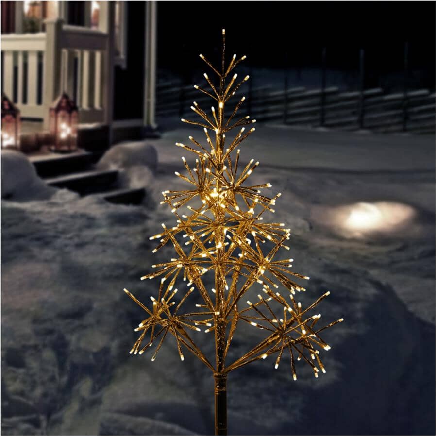4.4' Indoor/Outdoor Gold Twig Tree - with 380 Warm White LED Lights