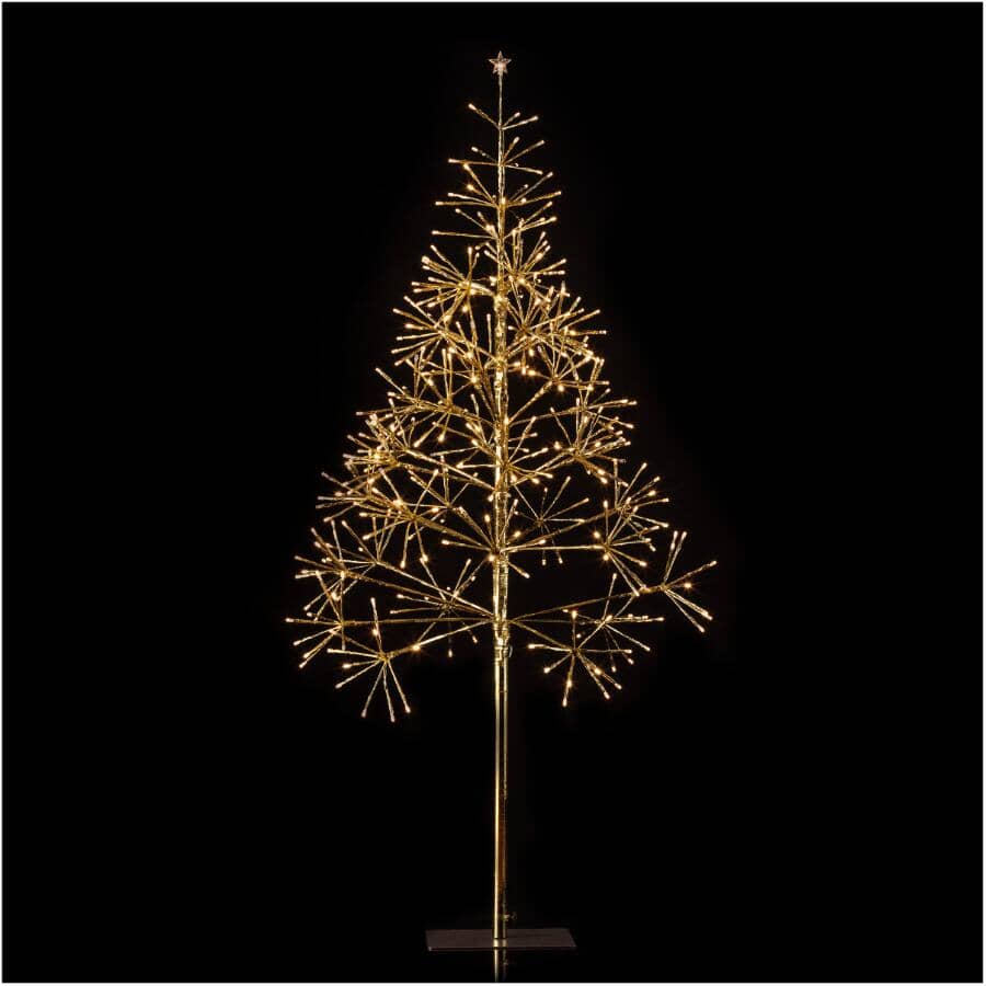 4.4' Indoor/Outdoor Gold Twig Tree - with 380 Warm White LED Lights