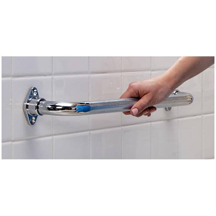 1" x 16" Knurled Grab Bar - Chrome