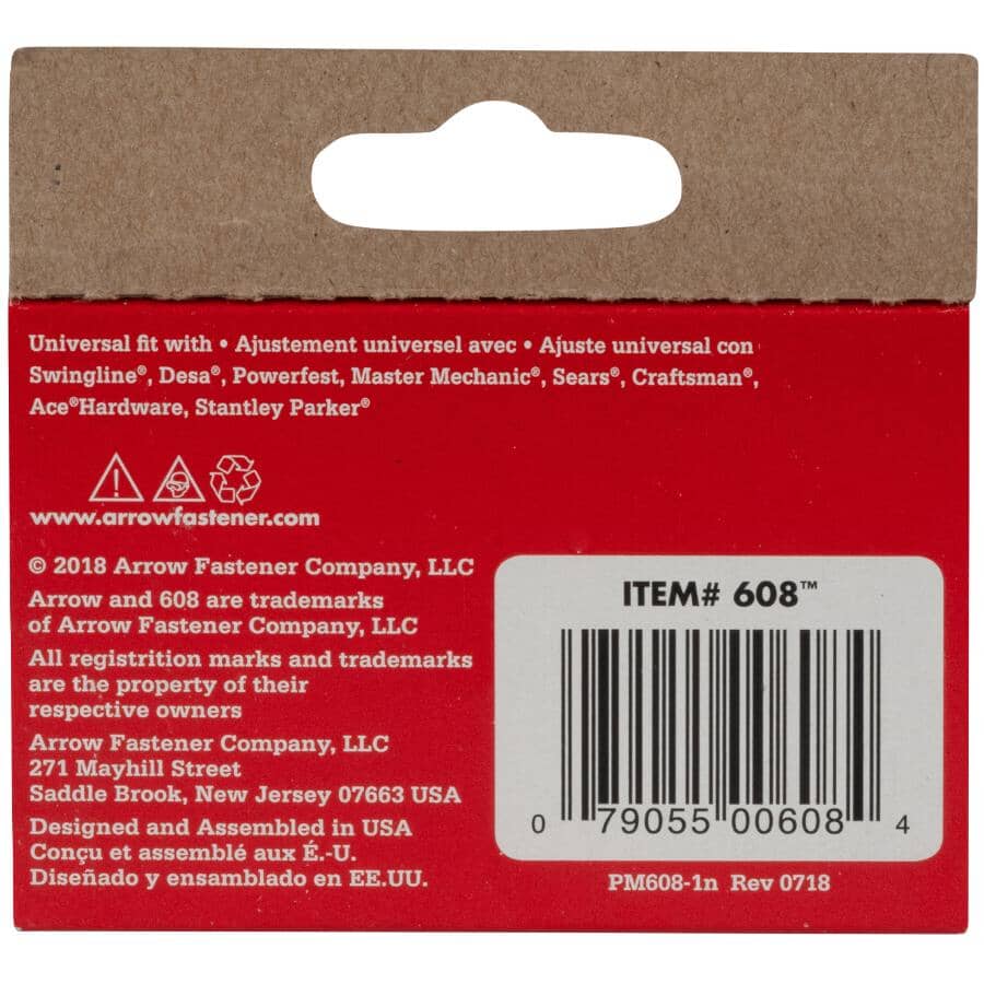 1000 Pack 1/2" Wide-Crown Staples, for #800X Stapler
