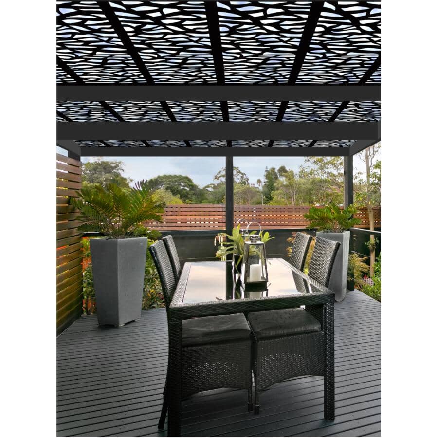 2' x 4' Sprig Black Decorative Screen Panel