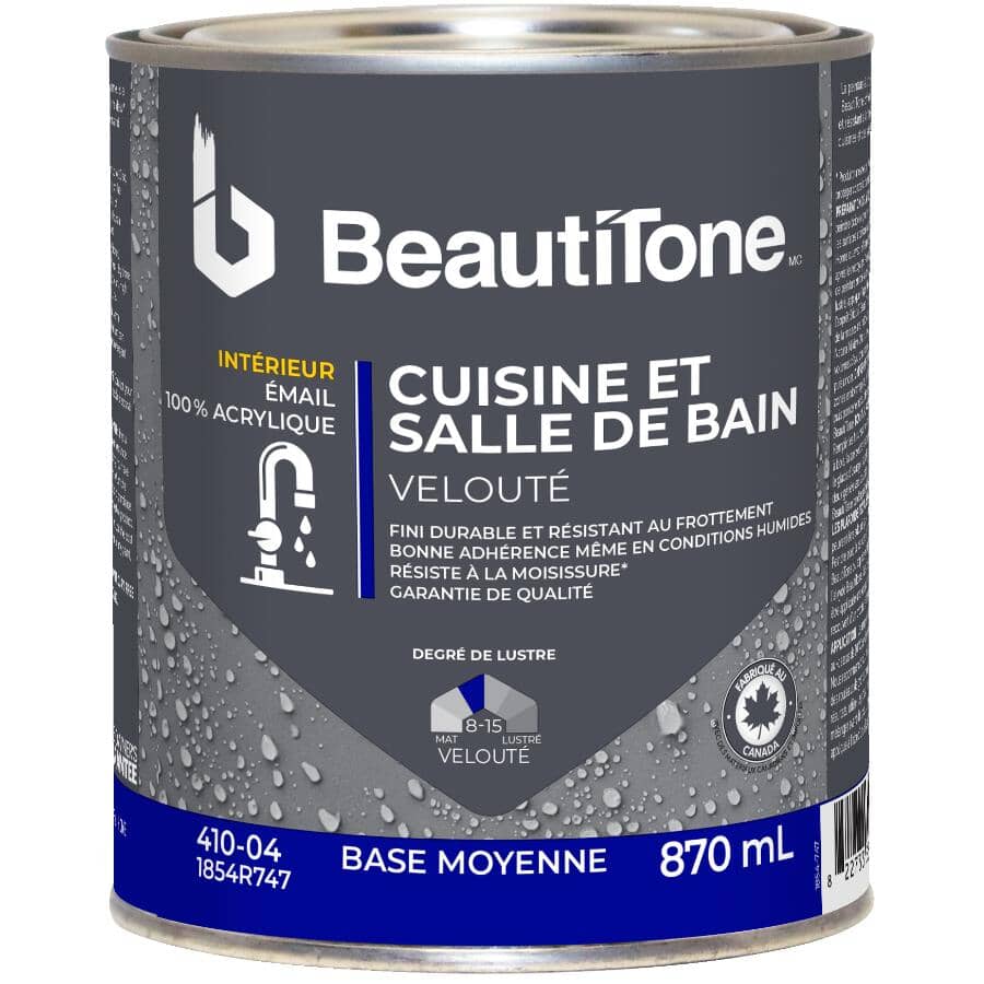 Interior Acrylic Latex Velvet Kitchen & Bath Paint - Medium Base, 870 ml