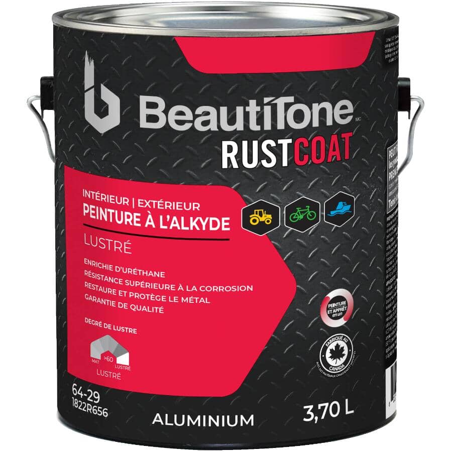 Alkyd Rust Paint - Gloss Aluminum, 3.7 L