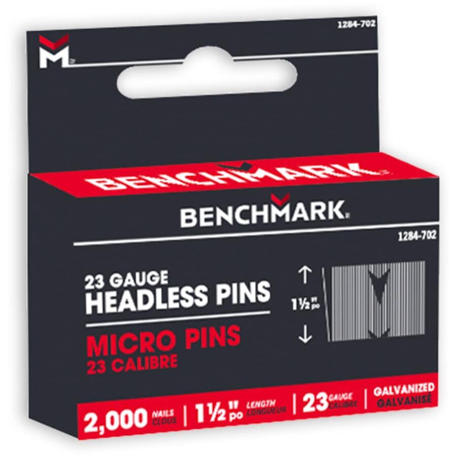 1-1/2" 23 Gauge Headless Pin Nails - 2000 Pack