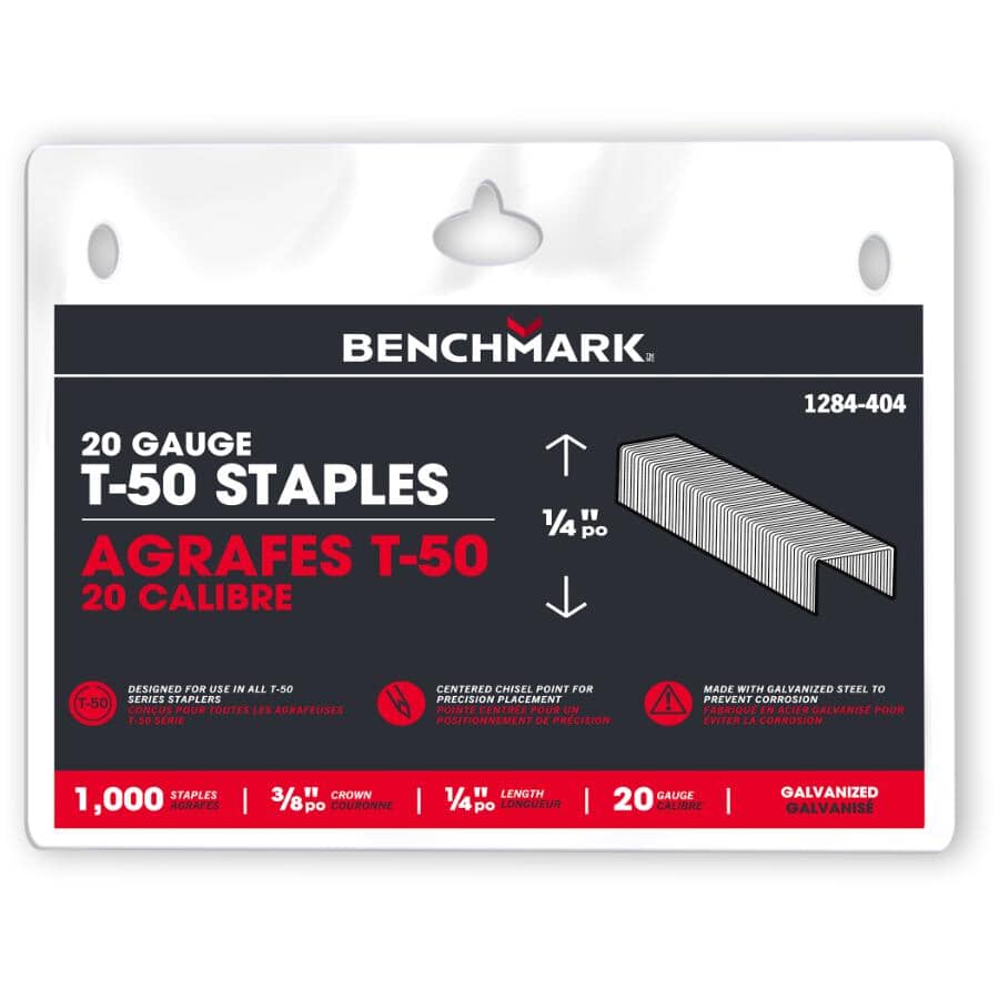 1/4" A11 Staples - for T50 Stapler, 1000 Pack