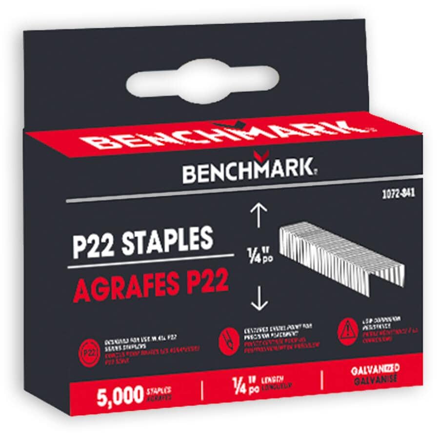 1/4" Staples - for P22 Stapler, 5000 Pack