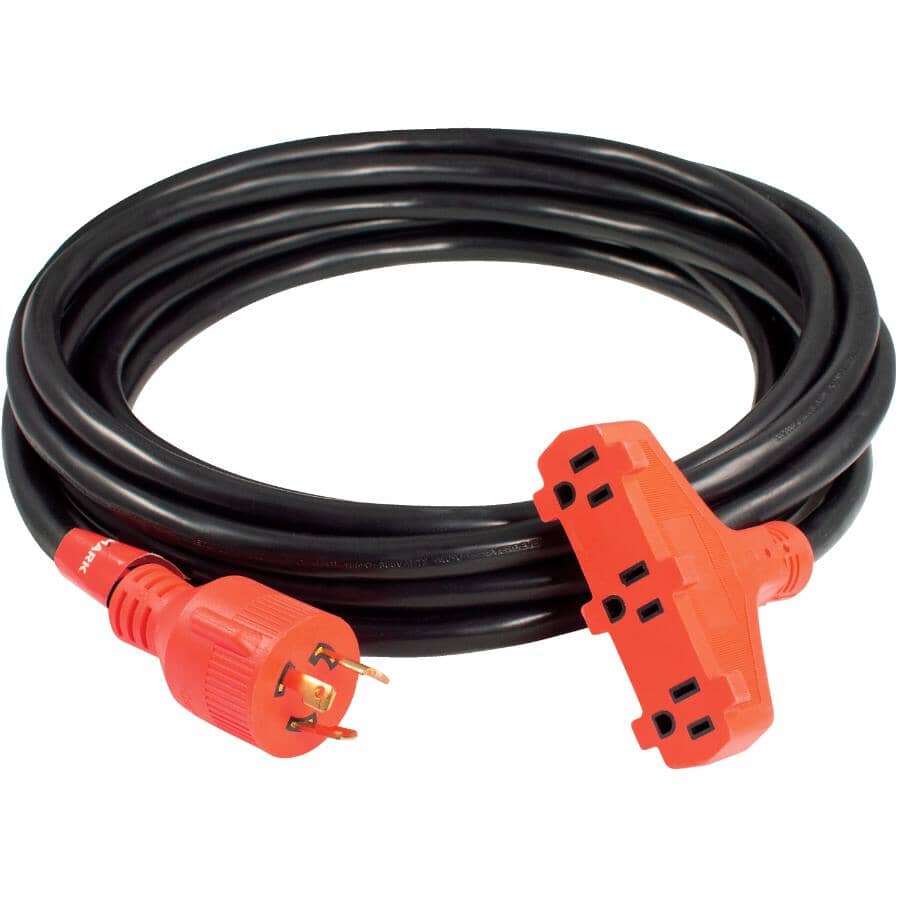 25' 10/3 Triple Tap Generator Extension Cord