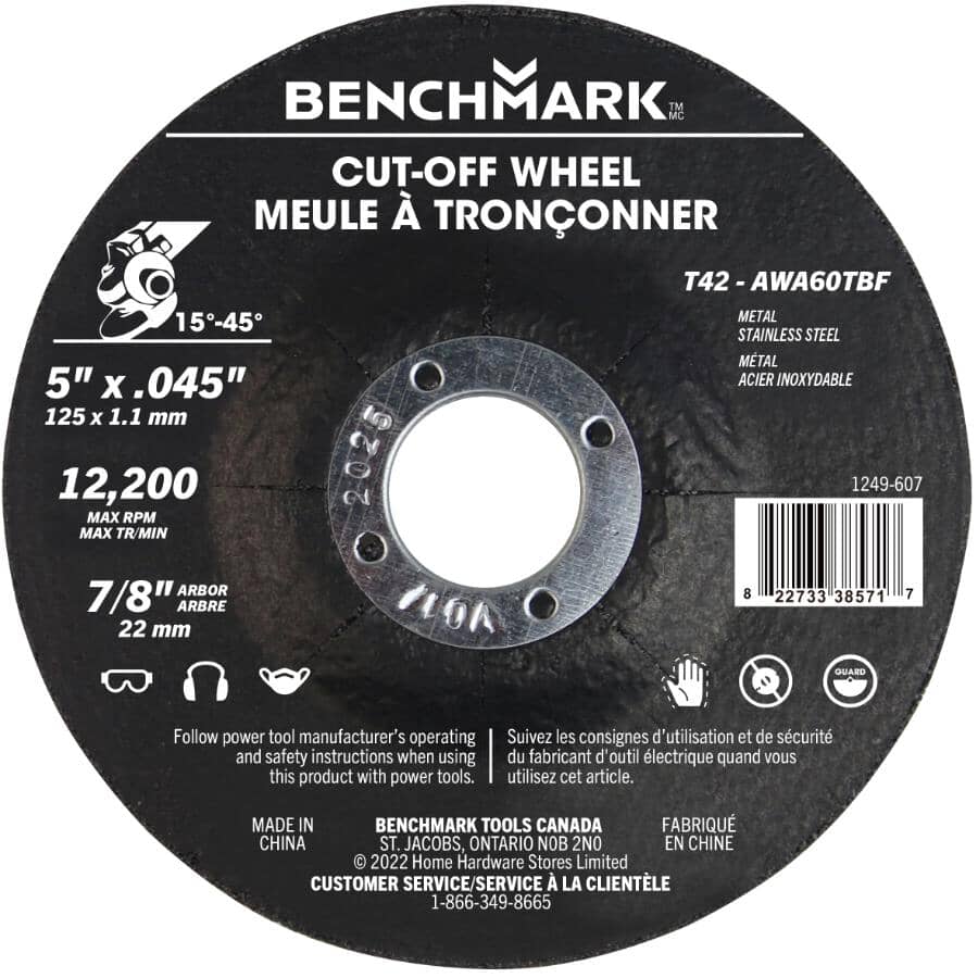 5" x 0.045" x 7/8" Depressed Centre Metal Cut-Off Wheel