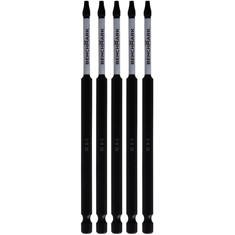 6" #2 Square Power Bits - 5 Pack