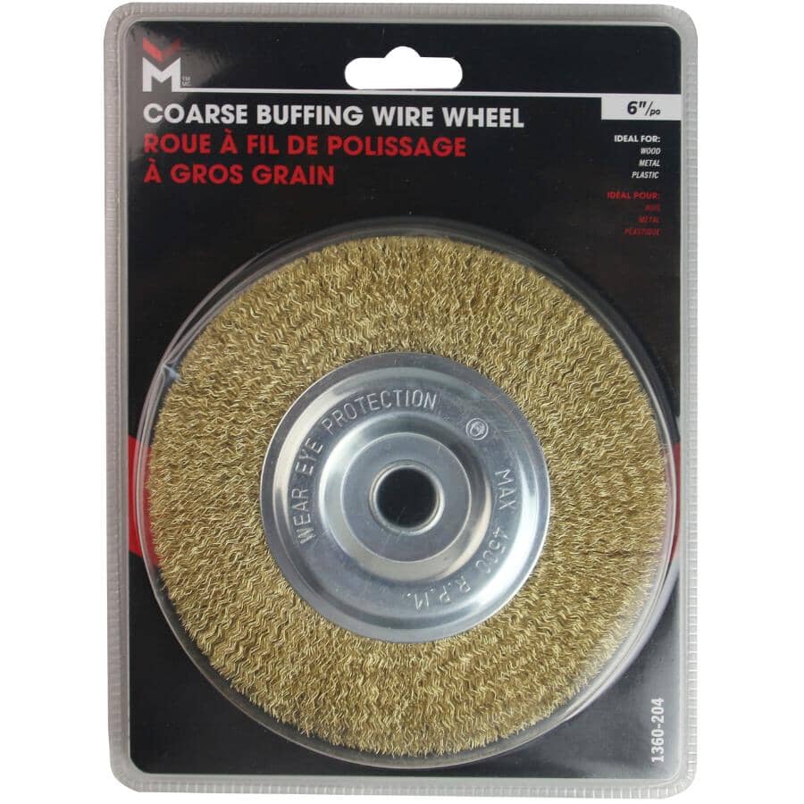 6" x 1/2" x 1/2" Coarse Buffing Wire Wheel