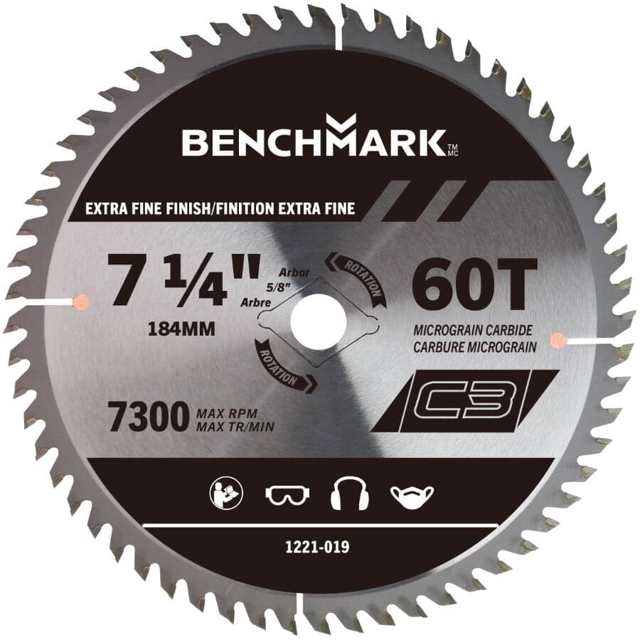 7-1/4" 60 Tooth Finishing Carbide Circular Saw Blade