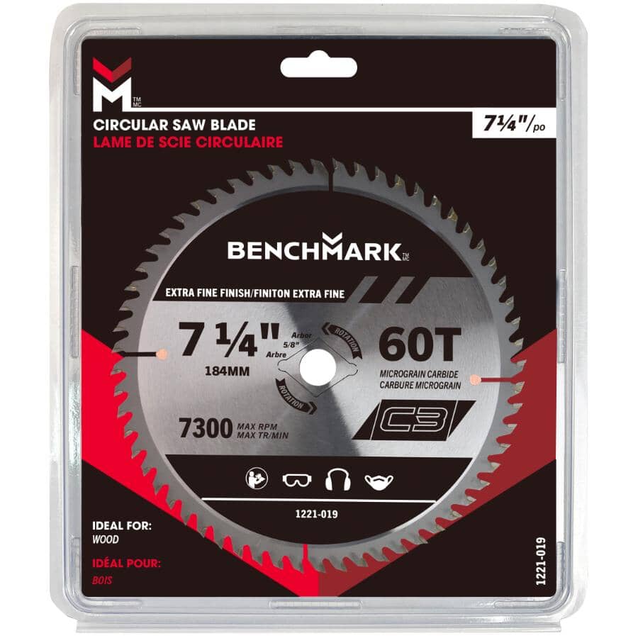 7-1/4" 60 Tooth Finishing Carbide Circular Saw Blade