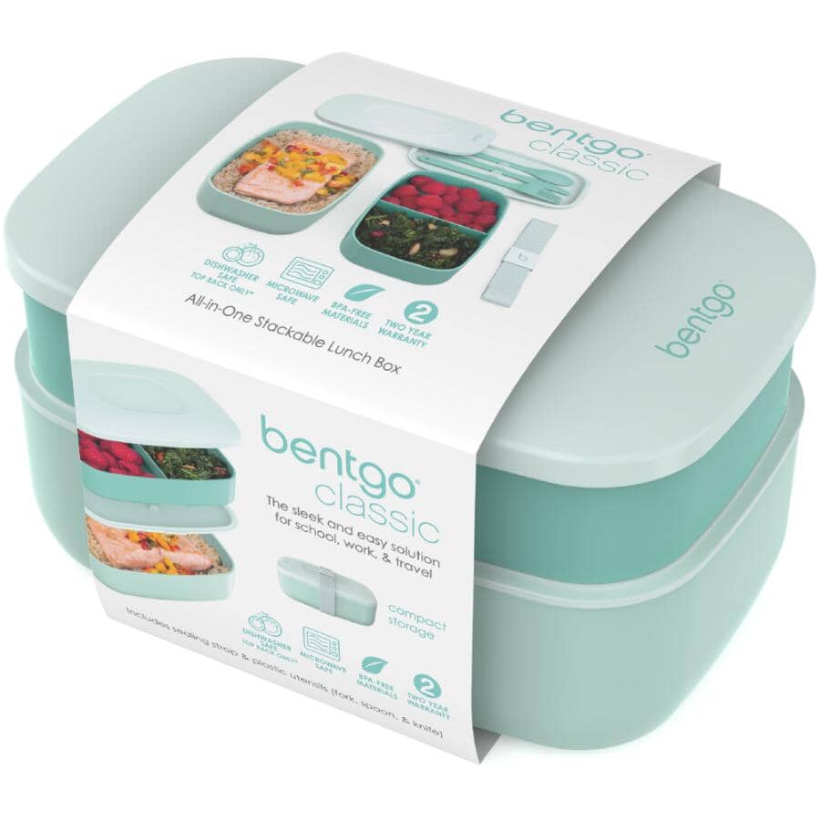 Classic All-in-One Stackable Lunch Box Set - Coastal Aqua, 6 Piece