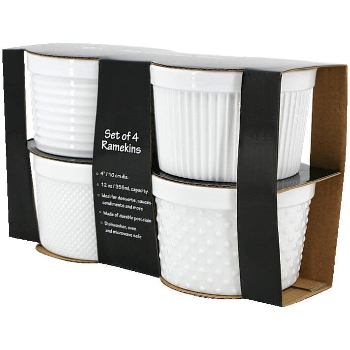4 Piece Ramekin Set - 12 oz, White