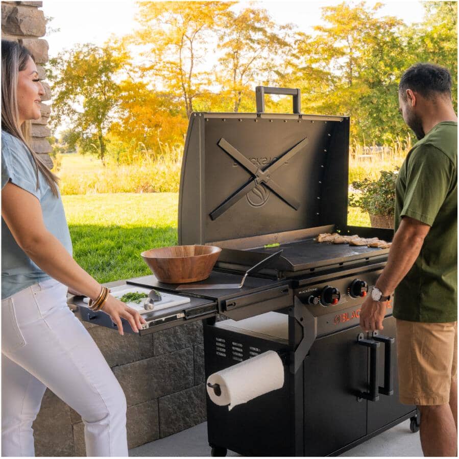 36" Original Iron Forged Griddle with Cabinet - 4 Burner, 768 sq. in.