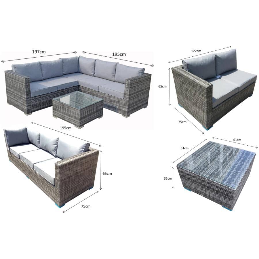 Georgette Wicker Sectional Set - 3 Pieces