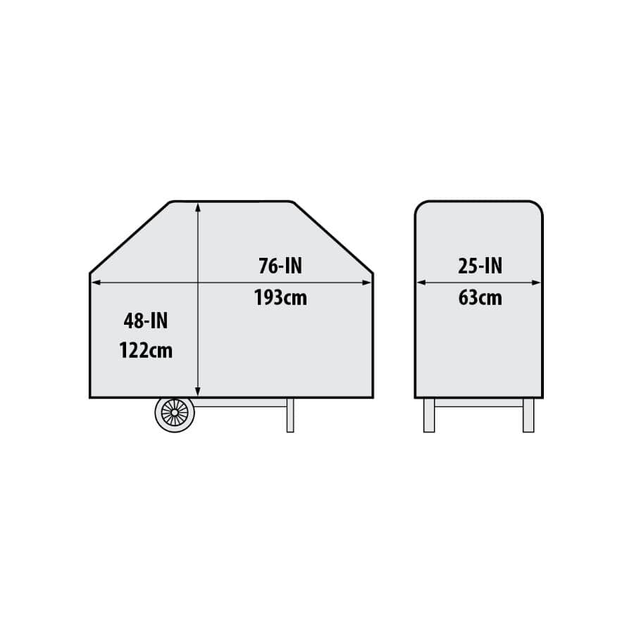 76" x 25" x 48" PVC Barbecue Cover, with Polyester Backing