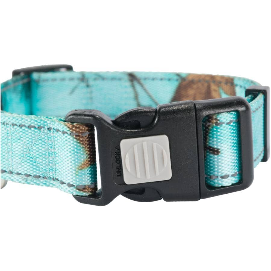 Adjustable Polyester Webbing Dog Collar - Realtree Seaglass, Medium