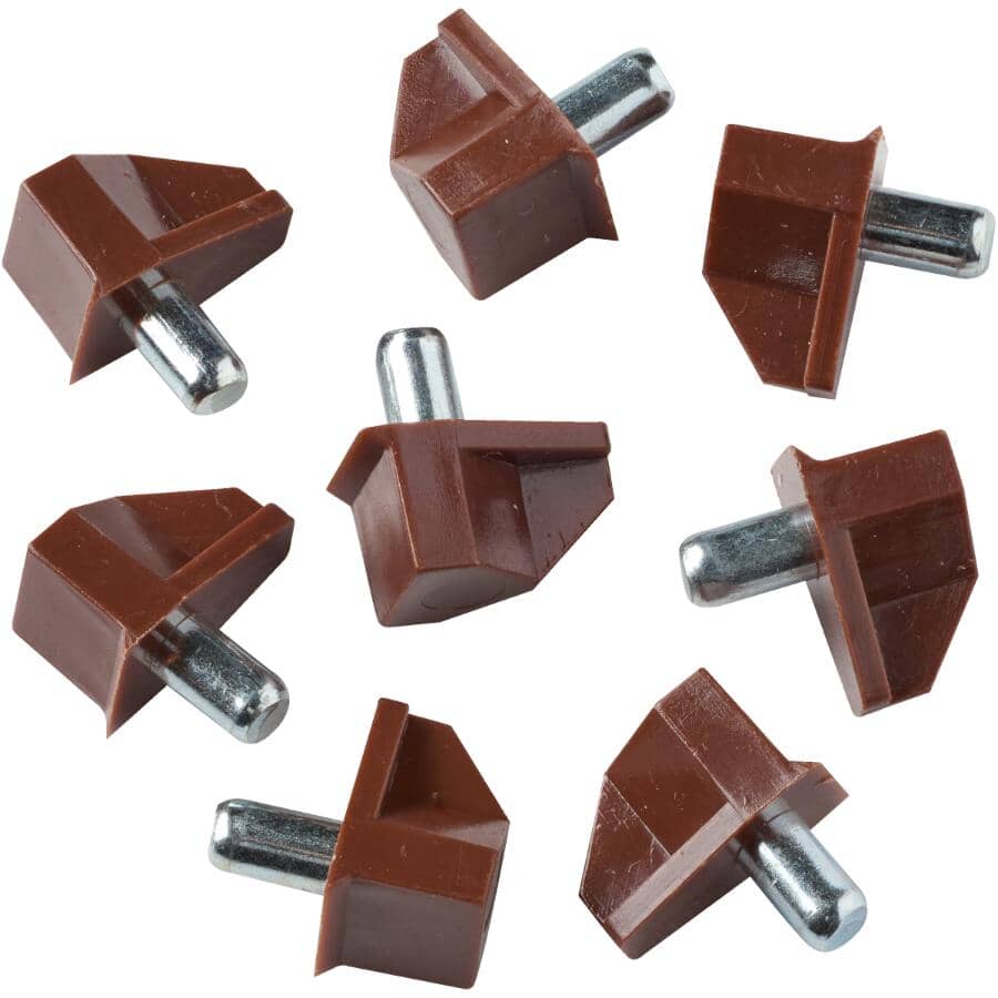 8 Pack 5mm Brown Plastic Shelf Supports