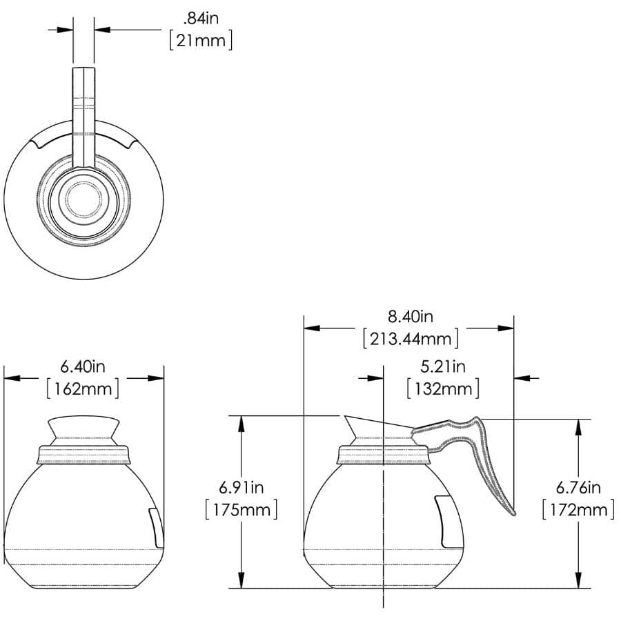12 Cup Replacement Glass Coffee Decanter