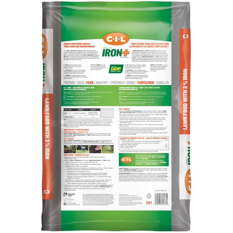 33-0-3 Iron+ Lawn Fertilizer - 10.5 kg