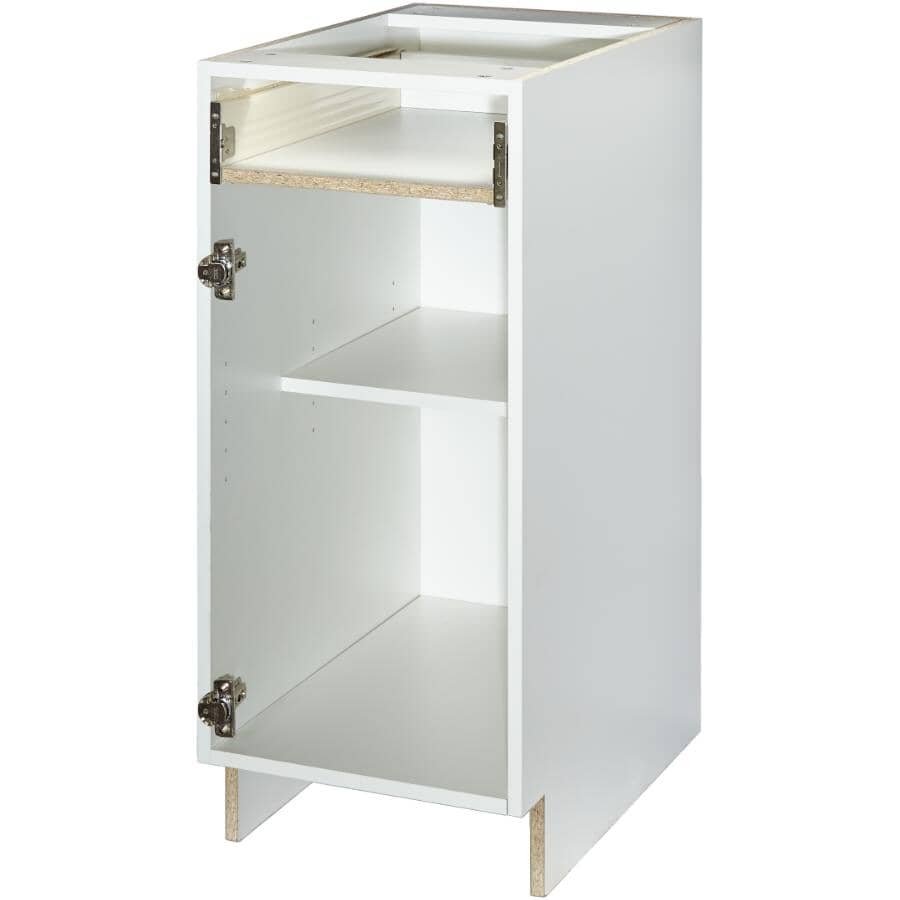 1 Door and 1 Drawer Knockdown Base Cabinet - White, 15"