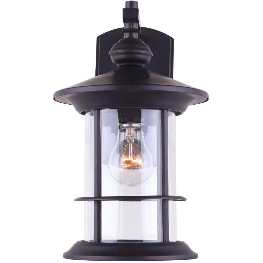 Treehouse Outdoor Downward Coach Light Fixture - Oil Rubbed Bronze with Clear Glass, 14-1/4''