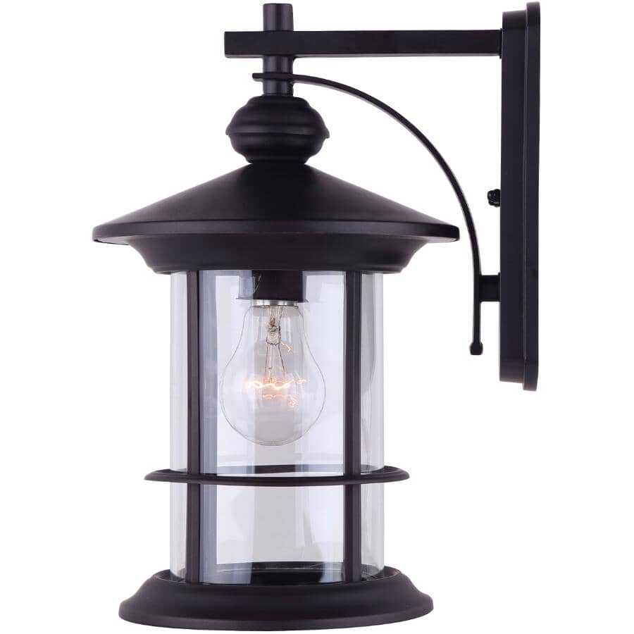 Treehouse Outdoor Downward Coach Light Fixture - Oil Rubbed Bronze with Clear Glass, 14-1/4''