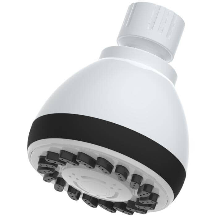 3 Setting Wall Mount Showerhead - White