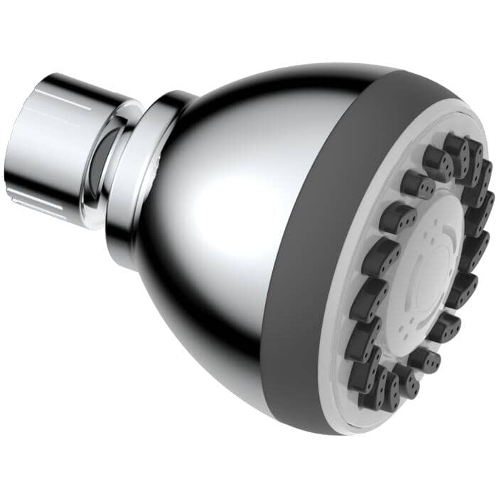 3 Setting Wall Mount Showerhead - Chrome Plated
